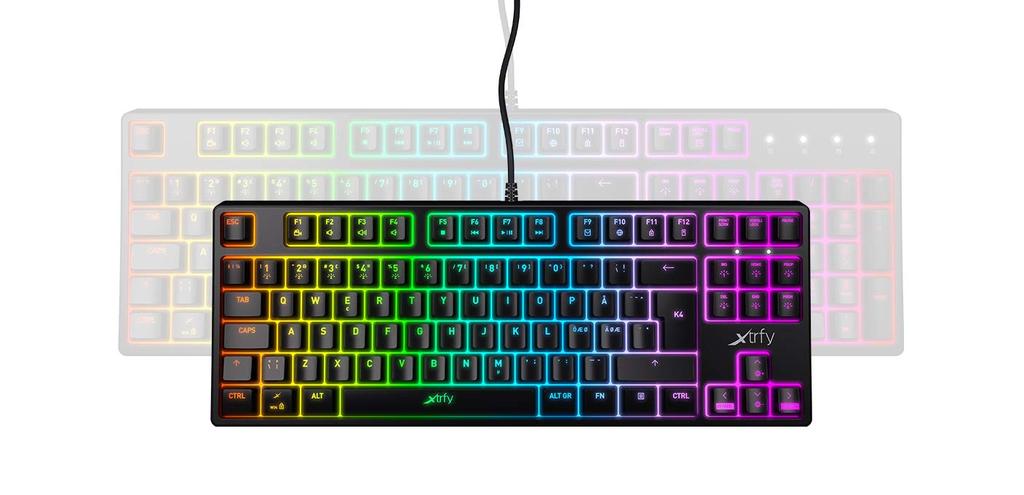 Xtrfy K4 RGB English Layout Red Axis Mechanical Gaming Keyboard LED Illumination UK Layout Authorized Distributor Guaranteed (6 Zones) [Japanese