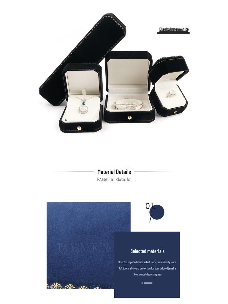 European Octagonal Jewelry Box for Rings, Necklaces, and Bracelets