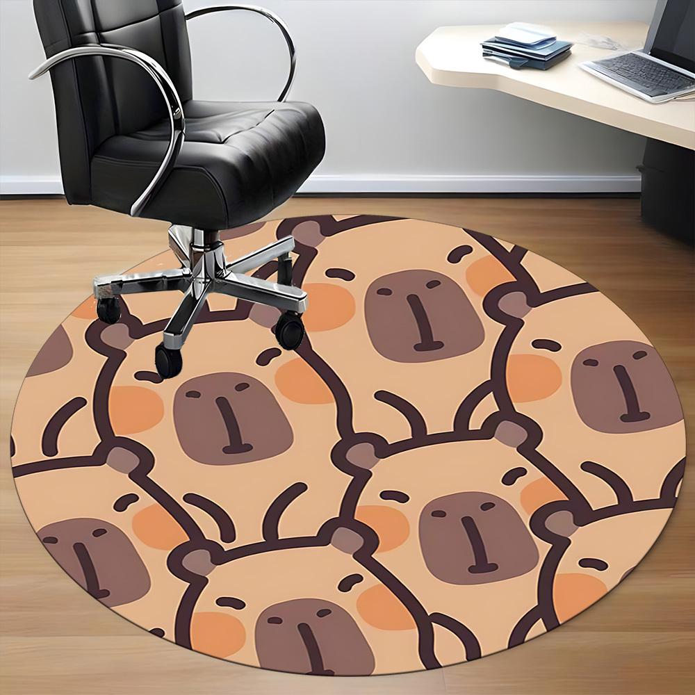 1PC Koala Pattern Office Round Area Rug, Mat Suitable ForOffice, Under Office Chairs Bedroom Living Room Home Decor, Room Deco