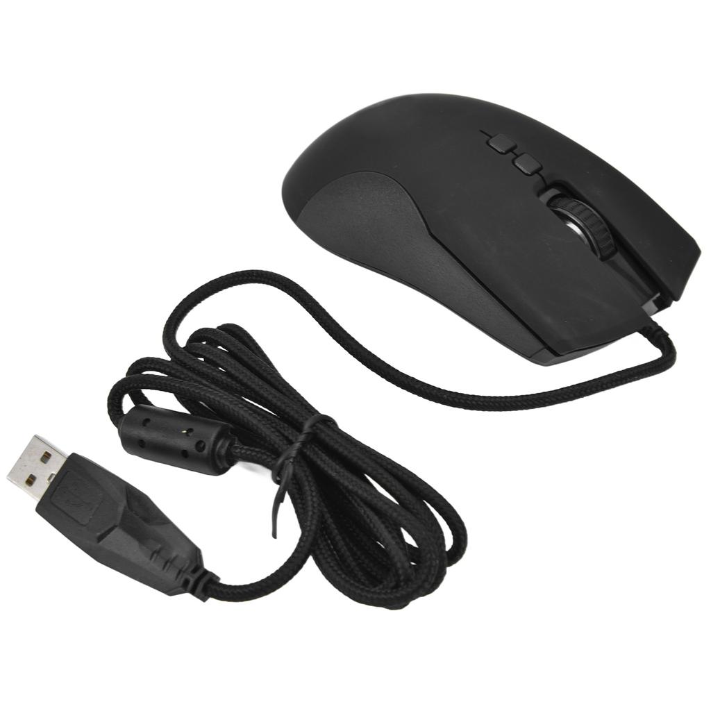 Игровая проводная мышь 6 уровней DPI RGB-подсветка 6400 DPI Эргономичная черная игровая мышь для настольных компьютеров ноутбуков