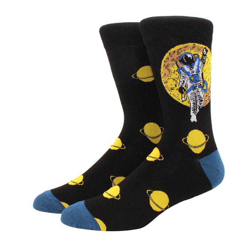 Новые мужские носки бренда Diamond Ramen Astronaut Pattern Hip hop Cool Socks для мужчин зимние толстые длинные носки для скейтбординга смешные цветные