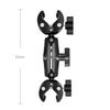 Double Socket Arm Clamp Strong Clip Motorcycle Bicycle Handlebar Base Mounting Bracket Clip for Insta360 X5 X4 X3 GoPro 12 11 10