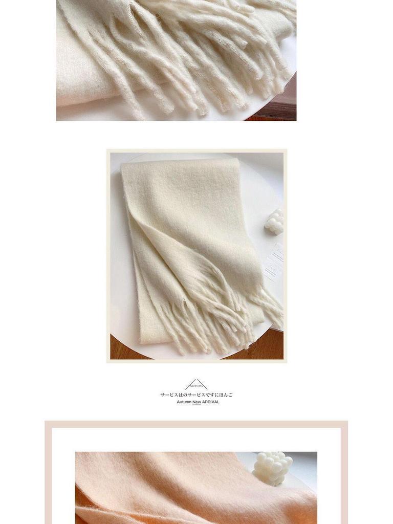 Unisex Mohair Scarf: Solid Color, Warm Winter Shawl