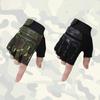 1 пара Перчатки для велоспорта для детей с застежкой-липучкой, противоскользящими частицами, камуфляжным принтом, полупалые, противоударные, для мальчиков и девочек, спортивные
