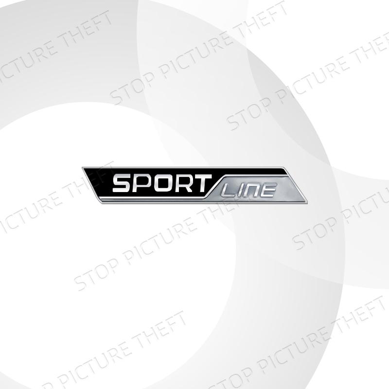 JBIW9 Metal Alloy Sport Line Logo Car Grille Badge Trunk Sticker Decoration Emblem For Skoda Fabia Octavia Citigo Rapid Kodiaq Karoq