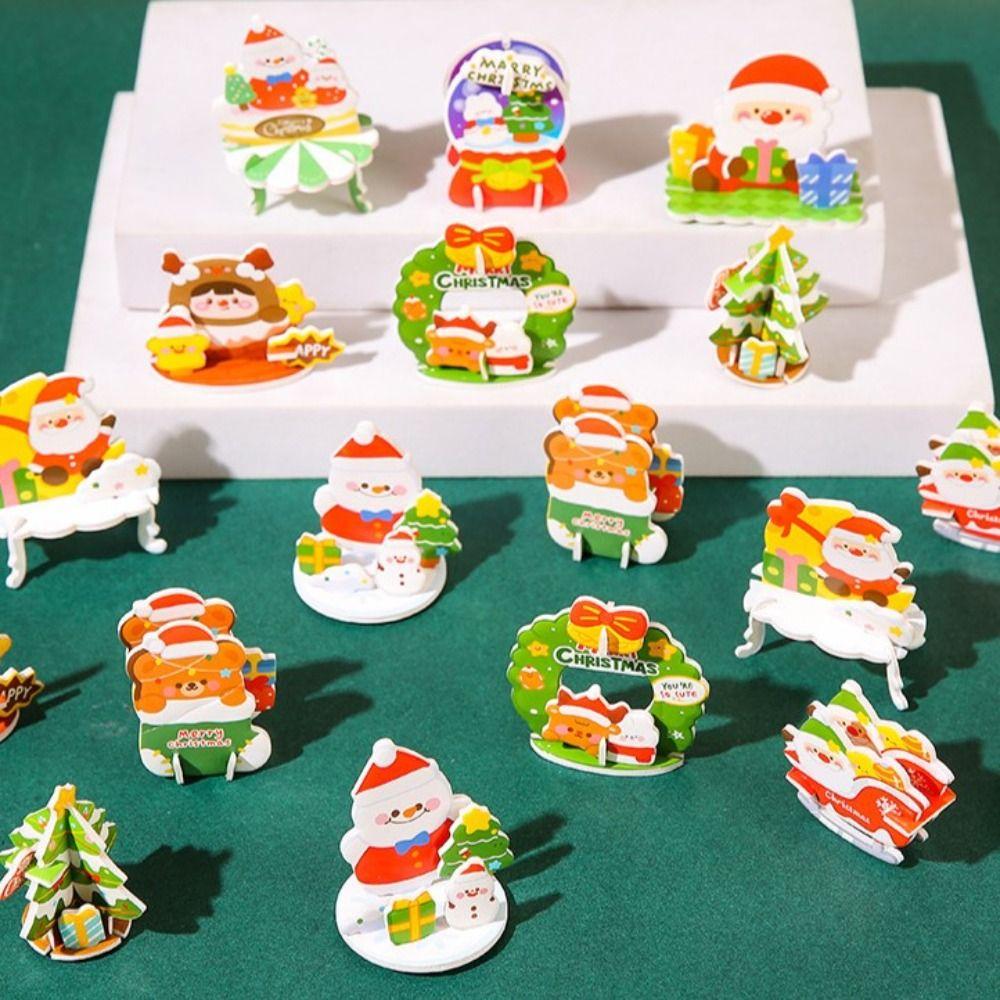 Christmas Tree Kids Xmas Arts Puzzle Snowman DIY Mini Christmas Tree  Adult