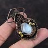 Подвеска Rainbow Moonstone, обернутая медной проволокой, драгоценный камень, подвеска Moonstone, ювелирное изделие, подвеска ручной работы, обернутая медной проволокой, подарок для жены