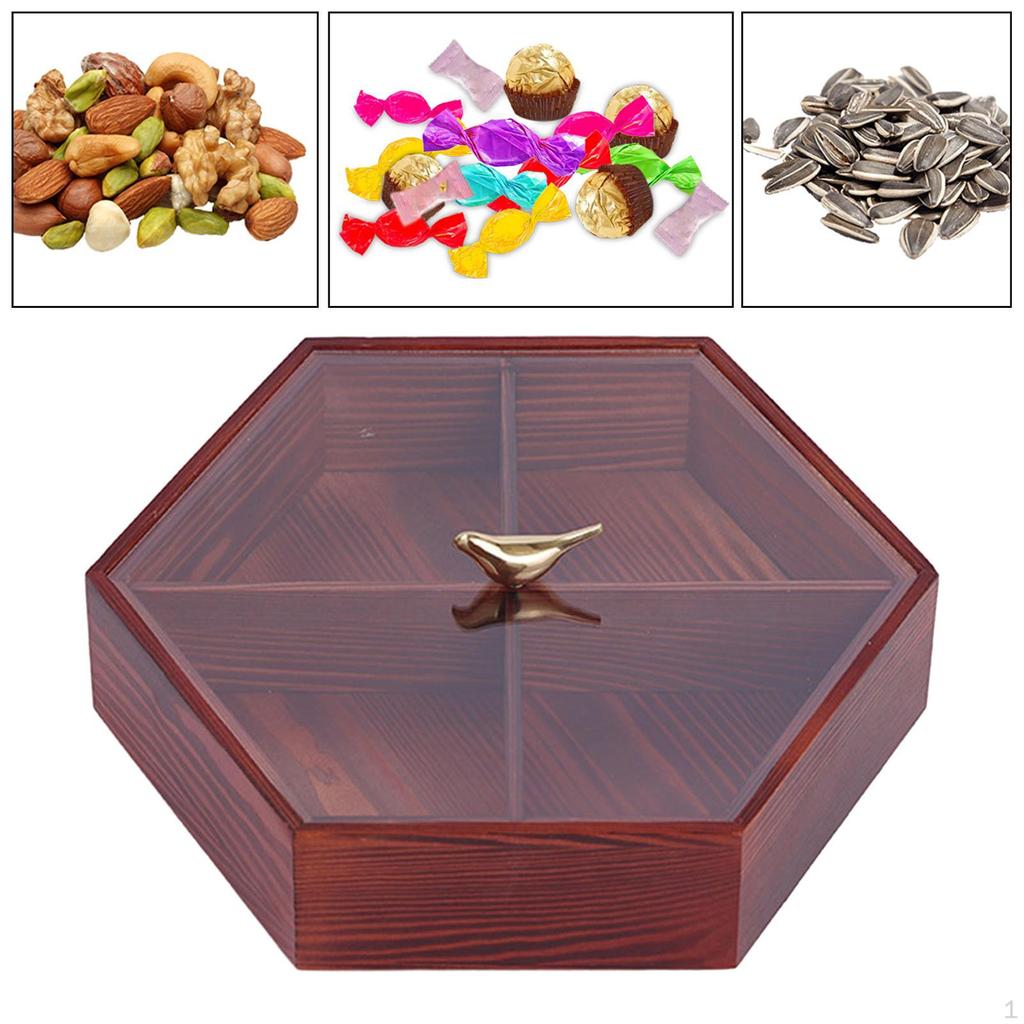 Divided Serving Tray Organizer Dustproof Snack Bowl for Spring Festival Year Dried