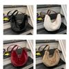 Fuzzy Crossbody Purse For Women Comfortable Winter Faux Furs Bag Plush Shoulder Handbag for Various Occasion  White