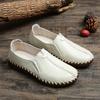 Autumn Wide Width Women Shoes Genuine Leather Ballet Flats Women's White Loafers Driving Moccasins Ladies Shoes For Foot Bones