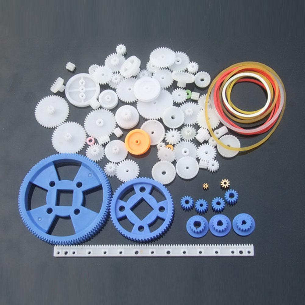80 шт. пластиковый редукторный двигатель, шкив вала, набор для научного создания робота