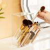 1PC Front Flap Lid Makeup Brush Holder Clear Cosmetic Brush Storage Box Makeup Brush  Slant Desk Makeup Tool Container