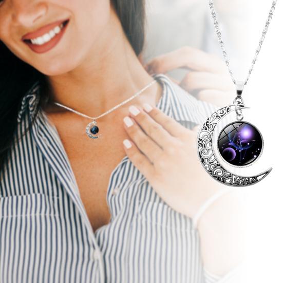 Ожерелье с подвеской в ​​виде 12 созвездий полумесяца, знака зодиака, астрологии, гороскопа