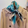 Korean Fashion Geometric Temperament Small Square Scarf Decorative Scarf Headband Professional Scarf for Mother Silk Scarf for Women Spring