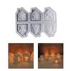 Silicone Mold 6 Connected House Shape Ambient Lights Moulds Silicone Texture Suitable for Projects and Family Activity