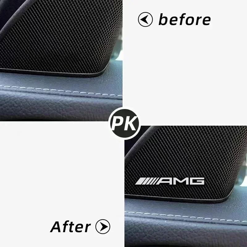 3D Aluminum alloy Car Speaker Audio Sticker Badge Emblem Decoraiton Accessories For Mercedes Benz AMG W108 W124 W126 W140 W168 w1