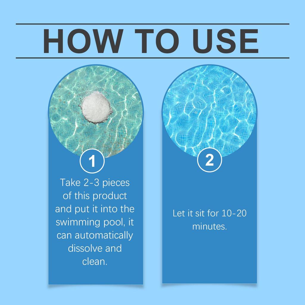 Таблетки медленного высвобождения для очистки бассейна Дезинфекция воды в бассейне Дезодорирующие очищающие Многоцелевые очищающие шипучие таблетки