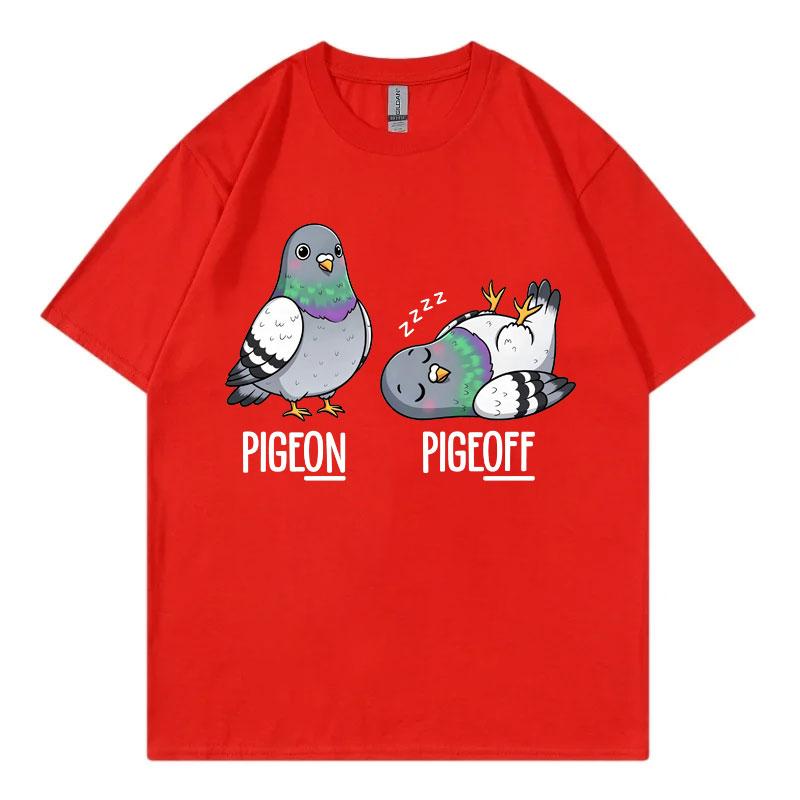 Pigeon On Pigeon Off Funny Bird Meme Tshirt High Quality Fashion Oversized T Shirt Unisex Unisex Casual 100cotton Summer Tshirts