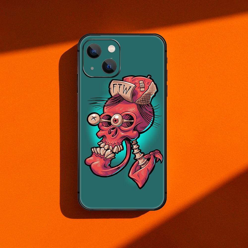 Модный арт-чехол для телефона с изображением черепа ужасов для iPhone Samsung Galaxy Redmi Xiaomi Oppo OnePlus Note SA 7 8 9 10 11 12 13 14 20 21 22 23 53 54 Pro Max Ultra