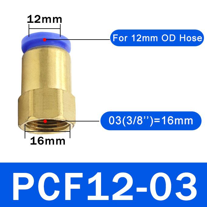 10PCS PCF Pneumatic Air Connector 4 6 8 10 12mm Hose Tube 1/8" 3/8" 1/2" 1/4" BSP Female Thread Brass Quick Pipe Joint Fitting Fuel System Fittings7