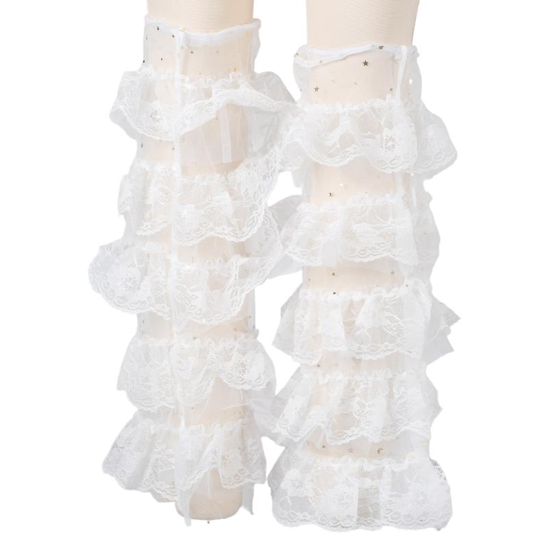 Women's Leg Warmer Sweet Ruffle Lace Leg Sleeves Summer Thin Leg Sleeves Gift