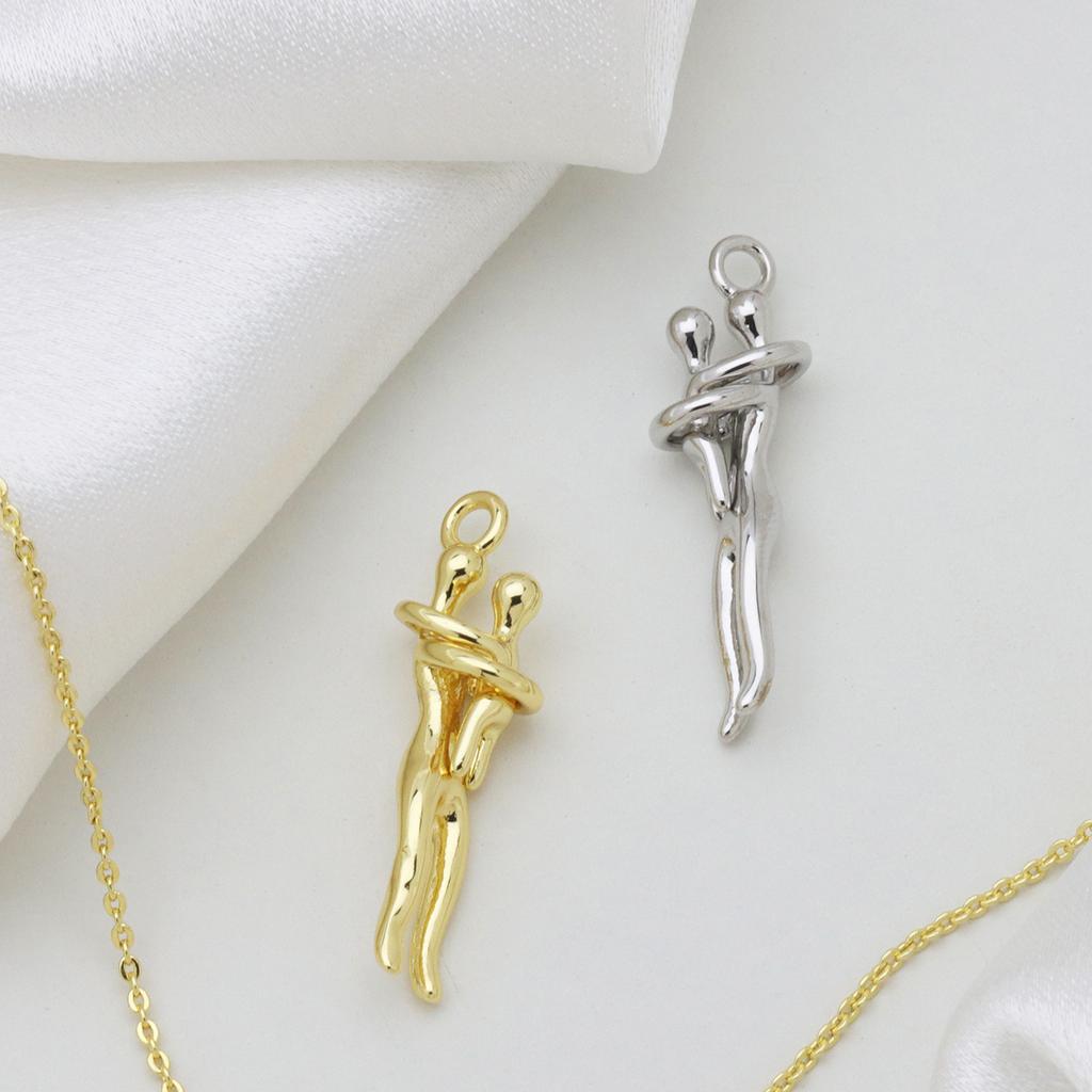 Baby Hug Baby Two-Color Mix And Match Simple Necklace Side Chain Pendant Necklace