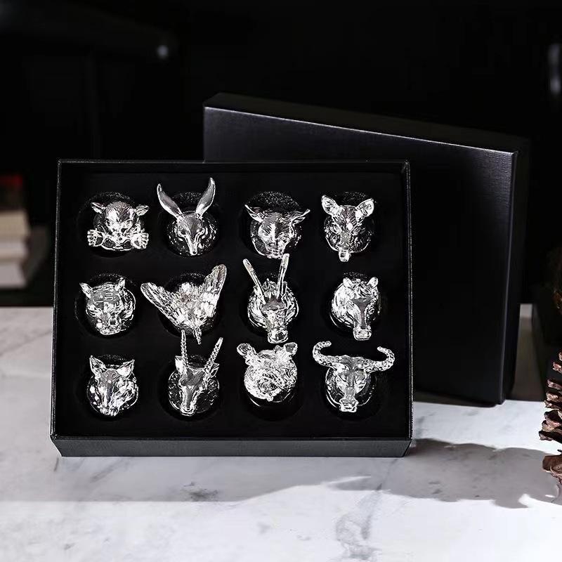 Бокал для ликера «Двенадцать знаков зодиака» Китайский ретро набор для вина Китайская посуда для байцзю Многоразовый и многофункциональный Идеально для подарка