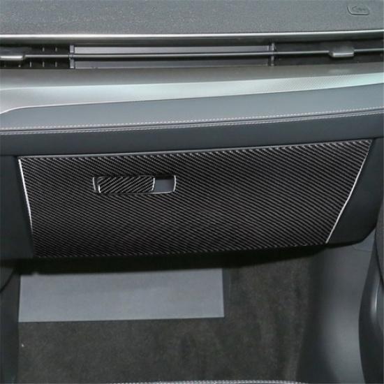 2Pcs For Ford Mustang Mach-E -22 Carbon Fiber Interior Glove Box Cover Trim