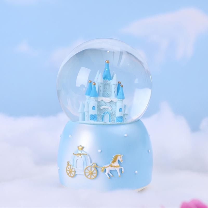 Pink Heart Castle Music Box Lantern - Snow Princess Dream Castle Birthday Gift