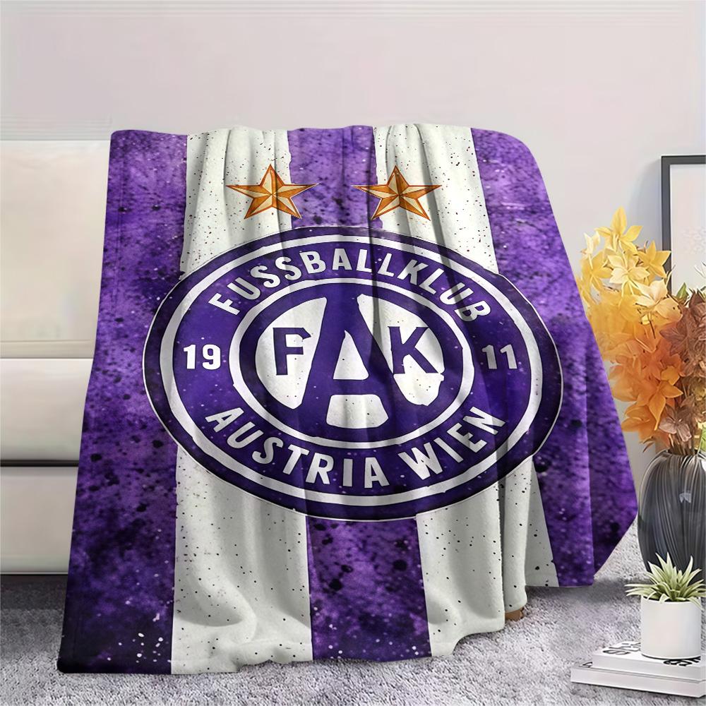 FK Austria Wien Print FlAannel Blanket, High quality Comfortable for All Seasons, Home Decor, Warmth and Comfort