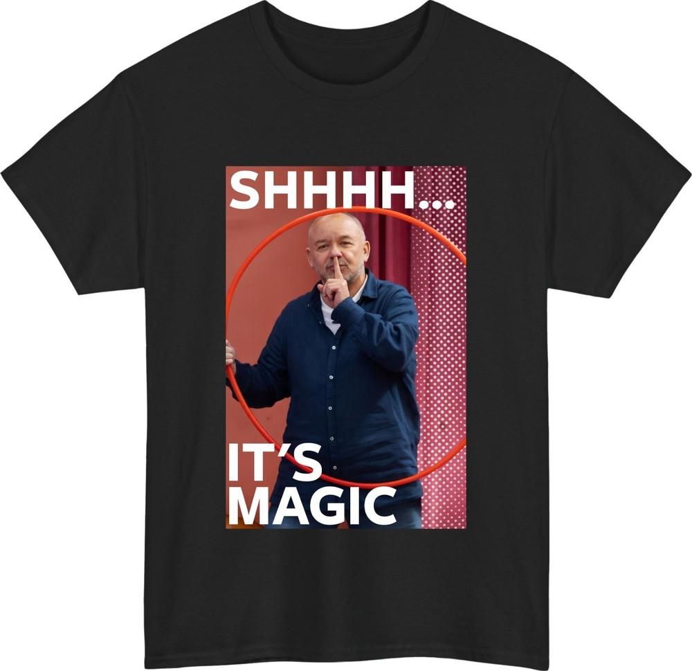 Футболка с надписью Bob Mortimer Shhhh Its Magic S M Sаркастичная Забавная Легенда Британский Мем Подарок