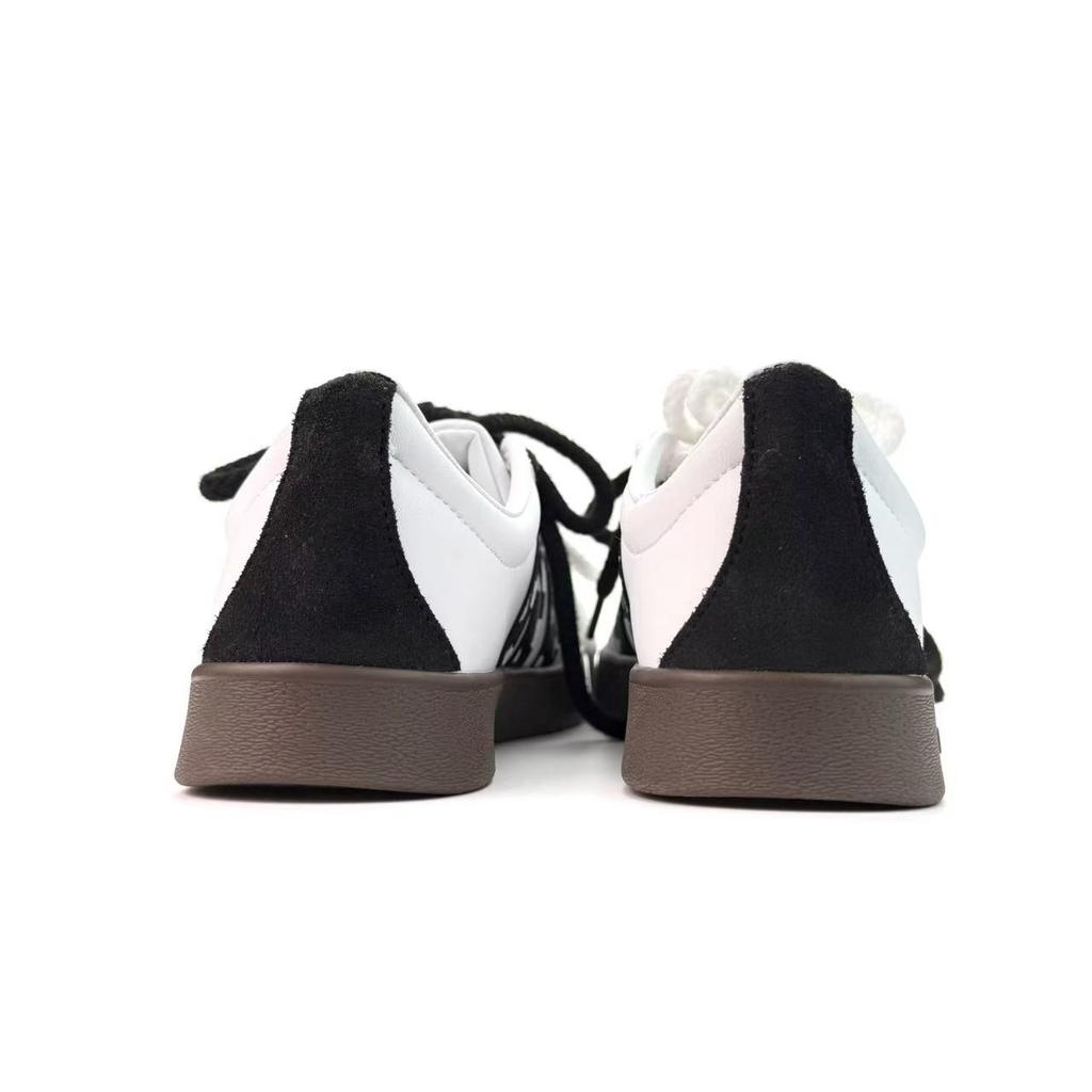 Adidas VL COURT 2.0 Spotted Cow Wear resistant And Lightweight Low top Skateboard Shoes Unisex Black White ID6015(Team801-S-BOX)