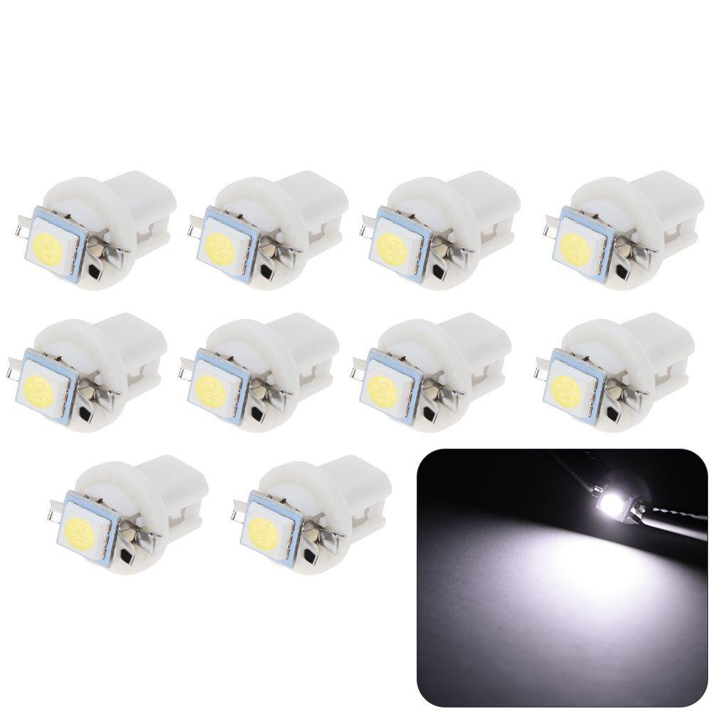 10Pcs 5050 1SMD T5 B8.5D Gauge LED Indicator Bulbs Dashboard Side Interior Dash Lights Car Lights