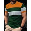 Summer Round Neck 3D Contrast Color Print Top Fashionable Casual Short Sleeved Men's T-shirts
