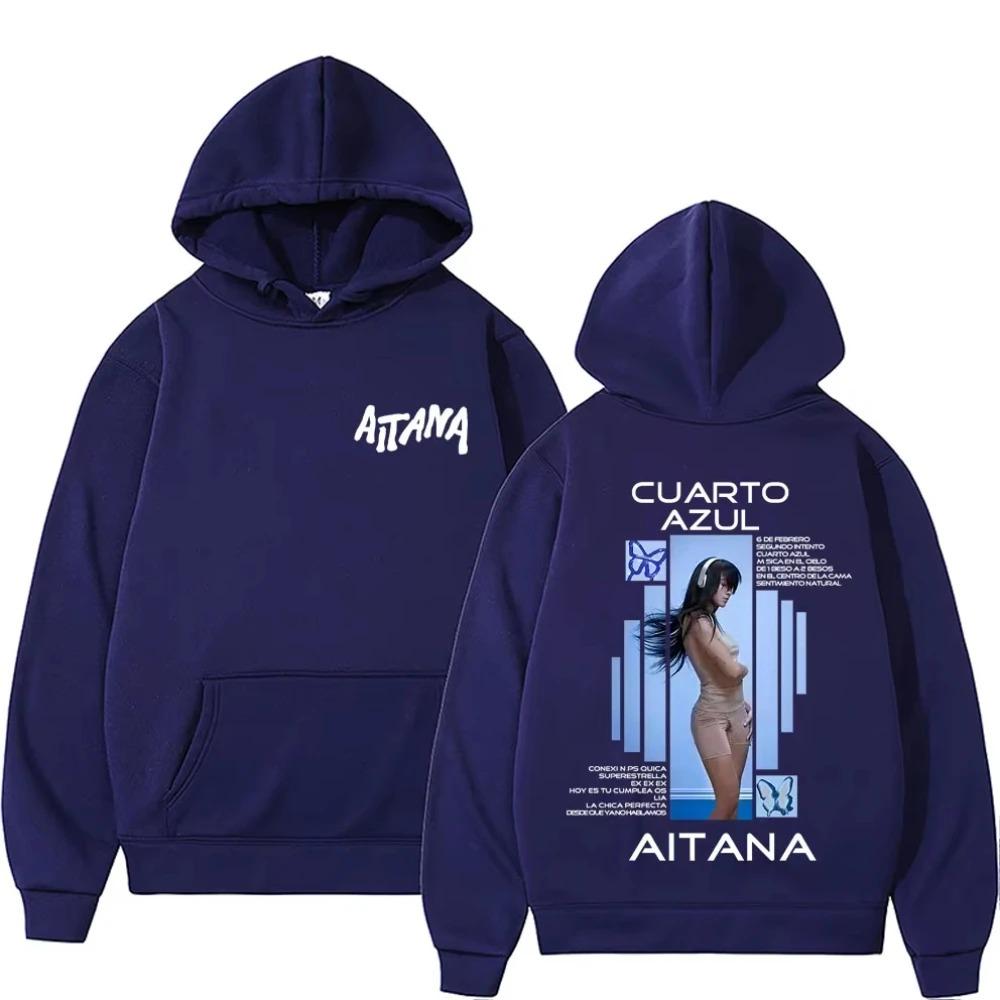 Men Women Fashion Pop Music Hooded Sweatshirt Singer Aitana Cuarto Azul Album Graphic Hoodies Casual Oversized Pullovers