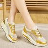 Women's Height Increase Gold Wedge Sneakers Summer Casual Thick Sole Loafers Girls Silver Minimalist Maternity Shoes
