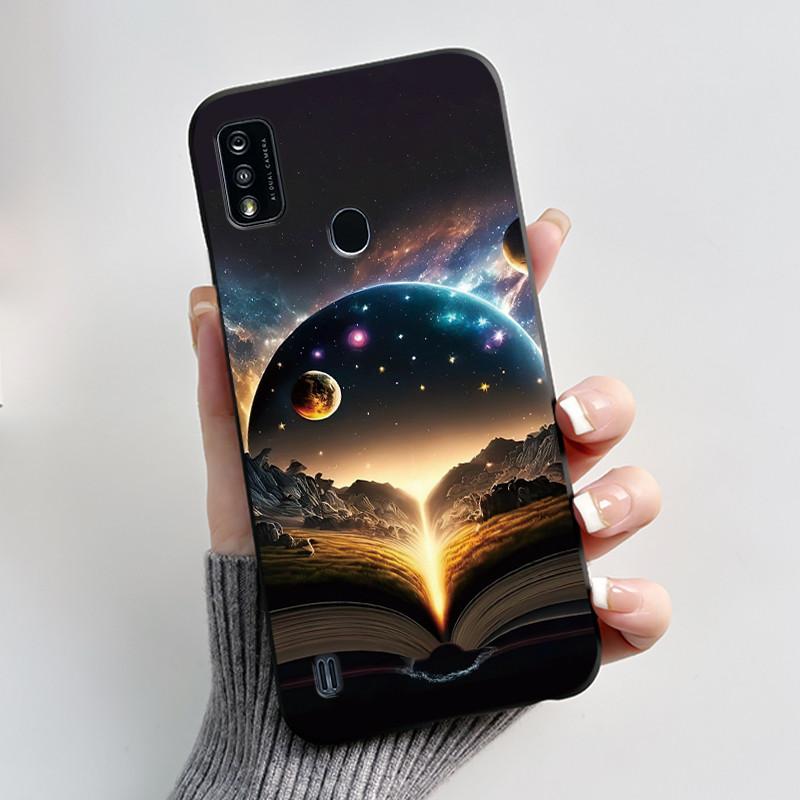 Phone Case For ZTE Blade A51/A7P Jelly Soft Black Cover New Stylish Pattern Dreamy Moon Sea ZTE Blade A51/A7P Casing