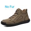 Hot Sale High Quality Casual Leather Ankle Boot Men 2024 New  Outdoor Antiskid Sneakers Luxury Winter Fur Plush Motorcycle Boots