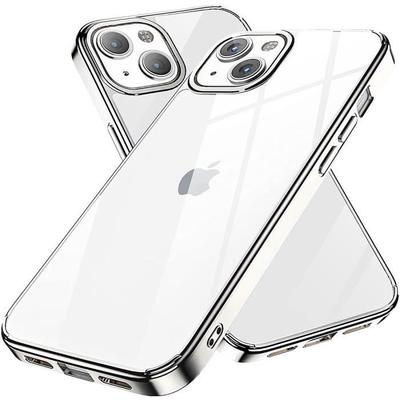 Чехол - PROSHOP® - для iPhone 13 mini - Мягкий силикон - Хромированный ободок - Ультратонкий