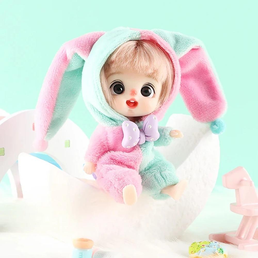 12 см Милая Мини Кукла Животное Серия Пижам Обучающие Игрушки Сделай Сам Наряди Суставные Куклы Подарки на День Рождения 3D Глаза