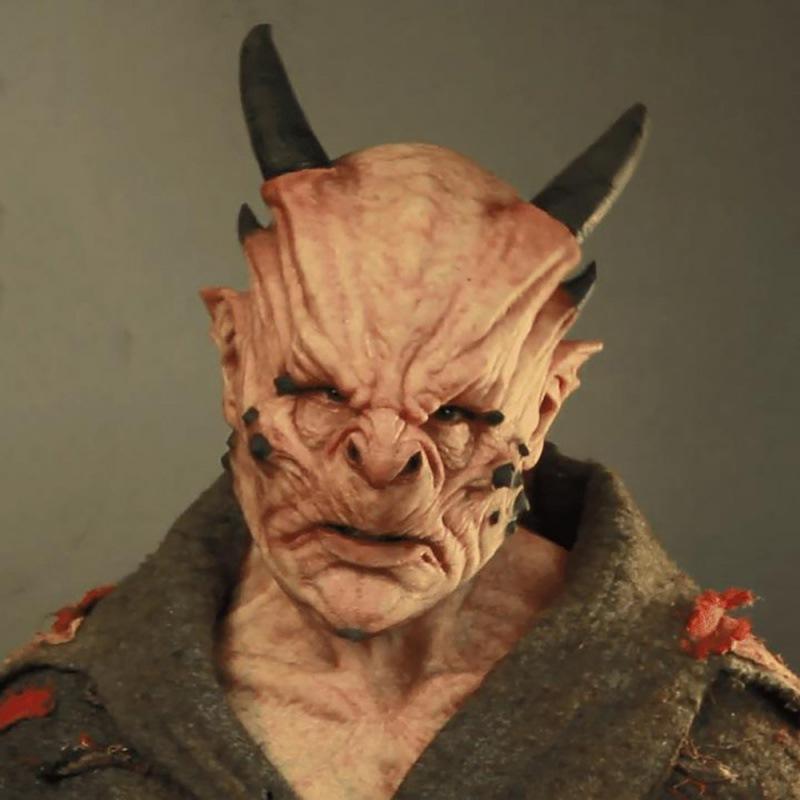 Halloween Monster Mask, Horror Mask, World of Warcraft Demon King Mask, Horned Mask, Prank Half-Beast Mask