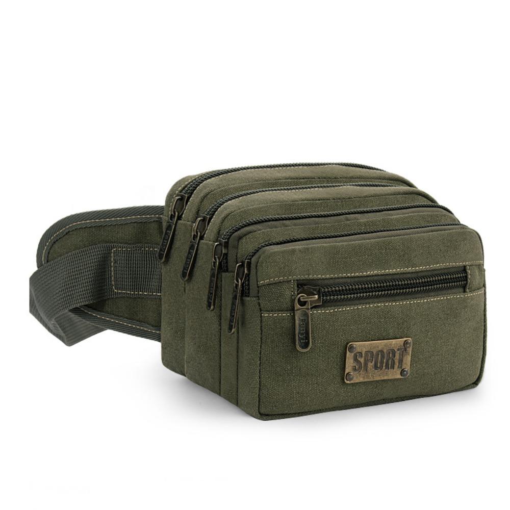 Multi-Function Canvas Chest Bag Large Capacity Fanny Pack Portable Multilayer Waist Packs Unisex