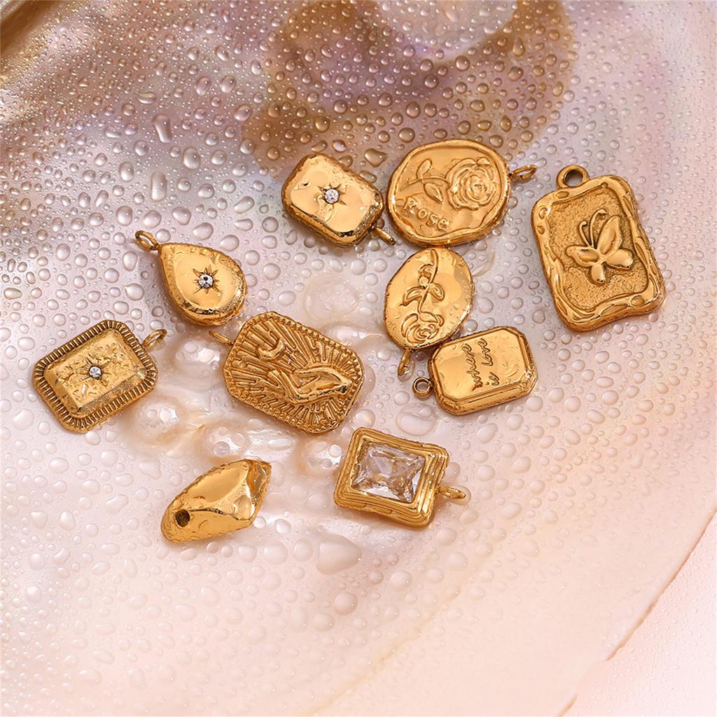 DIY Jewelry Making Necklace Pendant Practical Stainless Steel Gold Tone Pendant Charms For Handmade Accessories