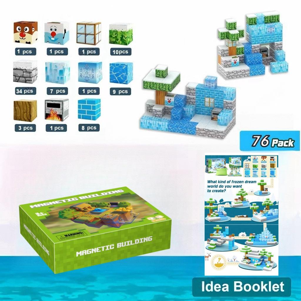 Magnetic Block Building Block Set Ice And Snow World Magnetic Block Building Block Stem Sensory Toys