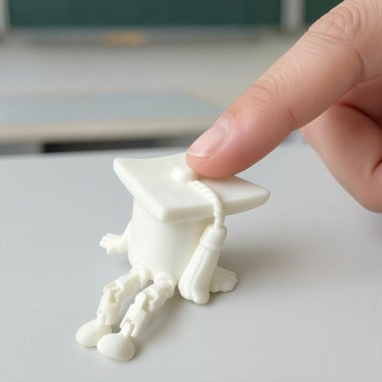 Миниатюрная фигурка выпускной шапочки, напечатанная на 3D-принтере, Маленькая фигурка выпускной шапки с болтающимися ножками для дома, полки, стола, Принадлежности для выпускной вечеринки