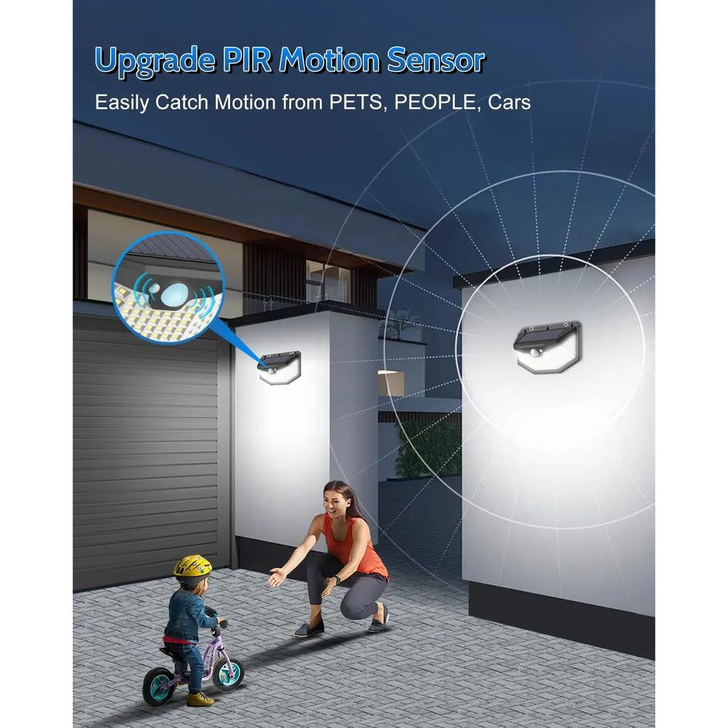 Светодиодный солнечный светильник, наружный, 115 светодиодных прожекторов, IP65, водонепроницаемый датчик движения, индукционный солнечный прожектор, 3 режима