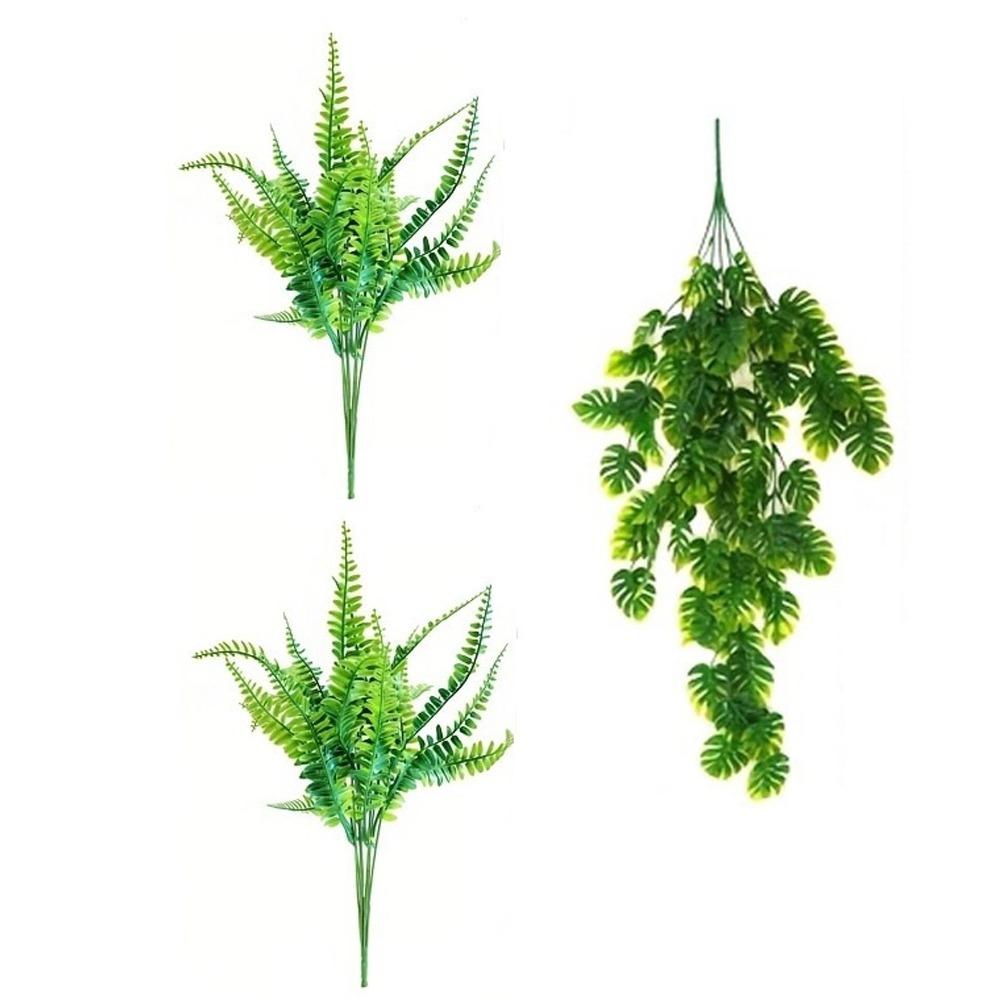 Plastic Artificial Hanging Monstera Vine UV Resistant Trailing Greenery Vine Balcony
