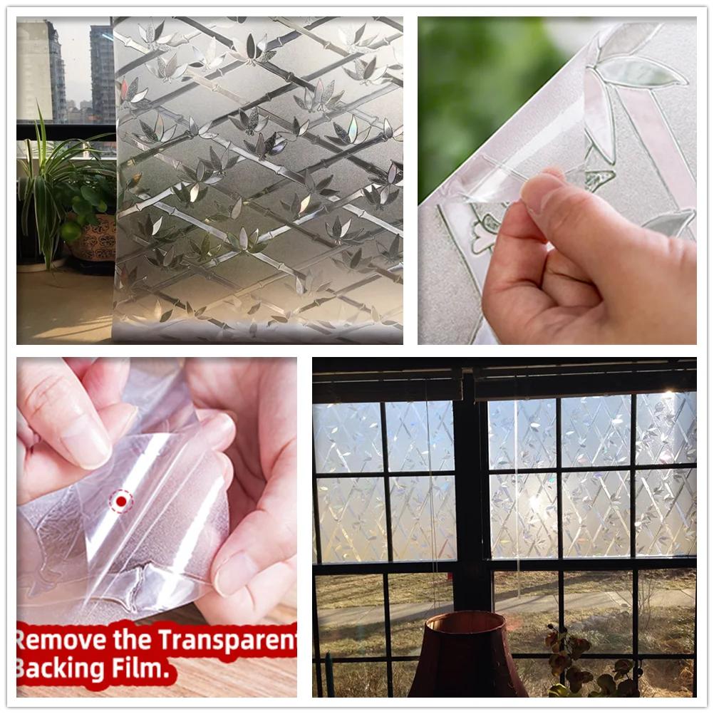 3D Радужная оконная пленка Мозаичное украшение для приватности Статическая самоклеящаяся пленка Блокировка УФ-излучения Терморегулирующие витражные наклейки