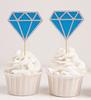 Darling Souvenir| Its a Boy Blue Diamond Glitter Cupcake Toppers| Baby Shower Decoration - Pack Of