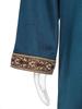 Boys Arab Gown Islamic Robe Long Sleeve Stand Collar Gold Embroidery Maxi Kaftan Festival Holiday Costume